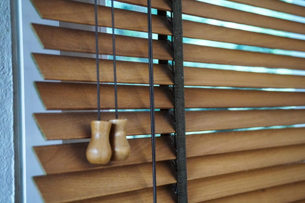 thick white wooden blinds